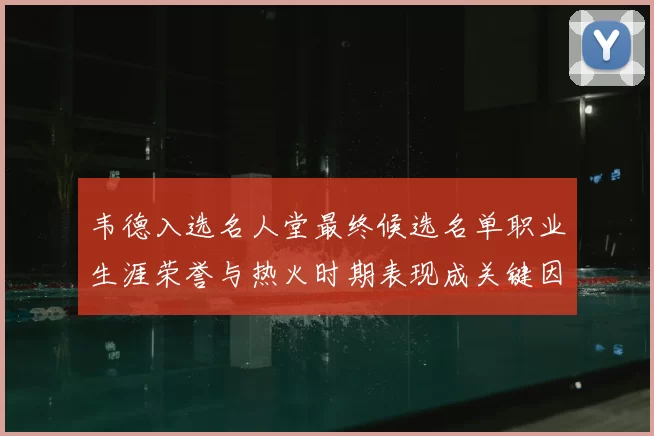 韦德入选名人堂最终候选名单职业生涯荣誉与热火时期表现成关键因素